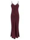 Twinset Satin Slip Dress With Lace Neckline In Black