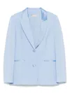 Twinset Satin-trim Blazer In Blue