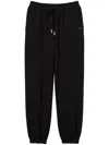 Twinset Satin Plush Fabric Jogging Pants In Black