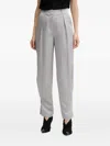 Twinset Satin Trousers In Gray