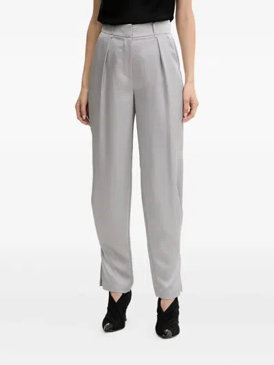 Twinset Satin Trousers In Gray