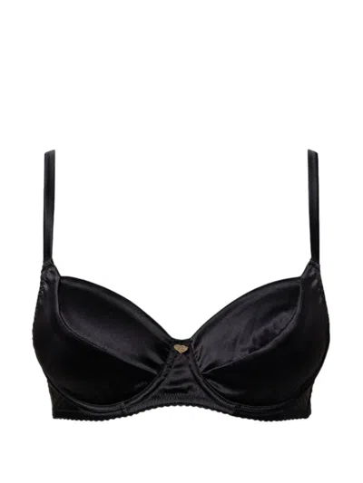 Twinset Satin Underwire Bra In Black