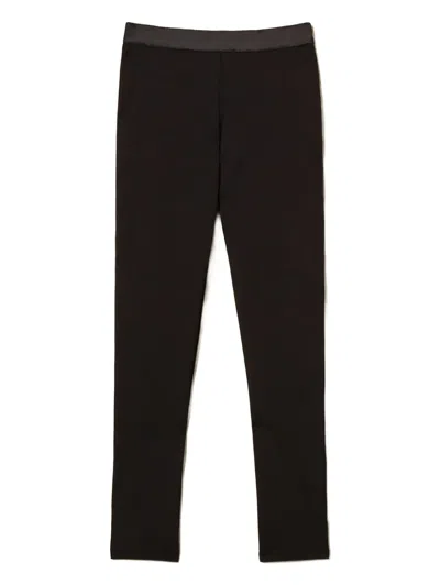 Twinset Satin-waistband Trousers In Black