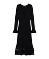 Twinset Scallop-trim Midi Dress In Black