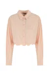Twinset Logo-embroidered Cropped Shirt In Cupcake Pink