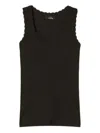 Twinset Scalloped-edge Tank Top In Black
