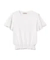 Twinset Scalloped-hem Knitted T-shirt In White
