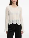 Twinset Scalloped-hem Open-work Sweater In Neutral