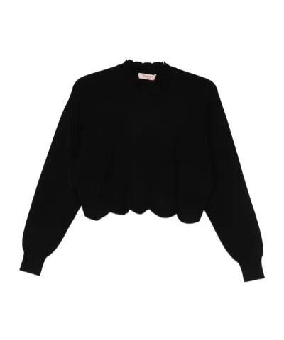 TWINSET SCALLOPED-HEM SWEATER