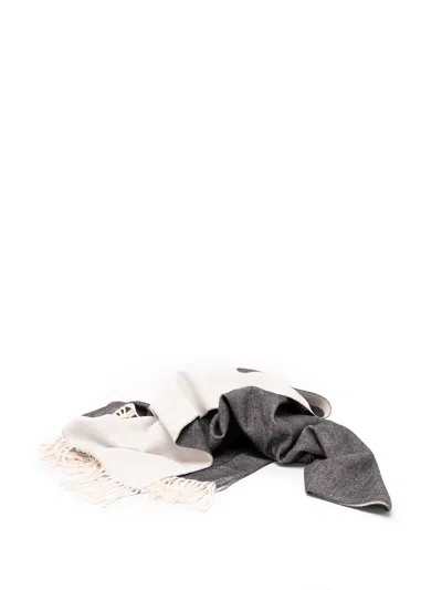 Twinset Logo-intarsia Fringed Scarf In Multi