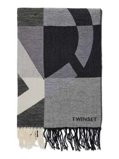 TWINSET SCARF WITH FRINGES TWINSET