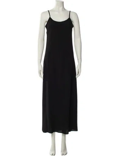Pre-owned Twinset Scoop Neck Long Dress In Black