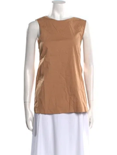Pre-owned Twinset Scoop Neck Sleeveless Top W/ Tags In Neutral