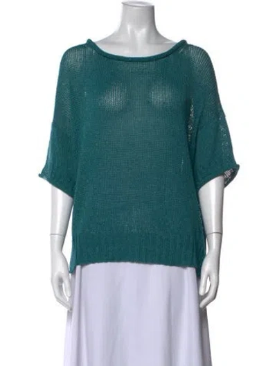 Pre-owned Twinset Scoop Neck Sweater In Blue