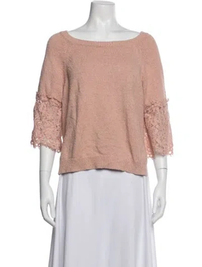Pre-owned Twinset Scoop Neck Sweater In Pink