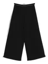 Twinset Scuba Logo-waistband Wide-leg Trousers In Black