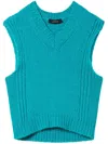 Twinset Seamless Knitted Top In Blue