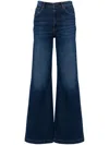 Twinset Logo-engraved Buttons Jeans In Blue