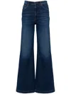 Twinset Logo-engraved Buttons Jeans In Blue