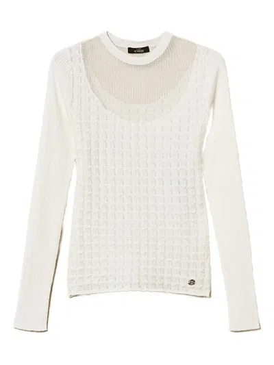 Twinset See-through Sweater In White