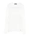 Twinset Textured Knit Sweater With Layered Collar Detail In White