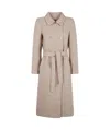 Twinset Sequin-embellished Belted Coat In Brown