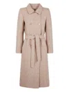 Twinset Sequin-embellished Belted Coat In Transparent