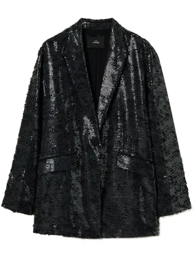 Twinset Sequin-embellished Blazer In Schwarz