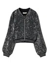 Twinset Sequin-embellished Bomber Jacket In Black