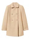 Twinset Bouclé Coat With Sequins In Neutral