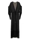 Twinset Sequin-embellished Fringed Cover-up In Black