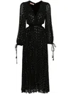 Twinset Sequin-embellished Georgette Midi Dress In Schwarz