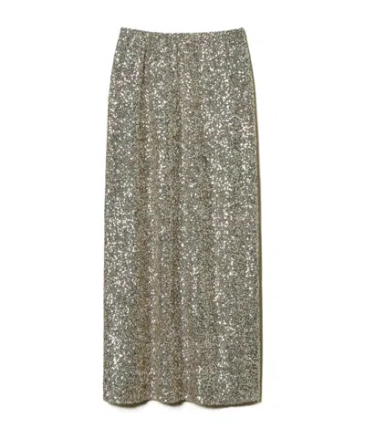 TWINSET SEQUIN-EMBELLISHED MIDI SKIRT