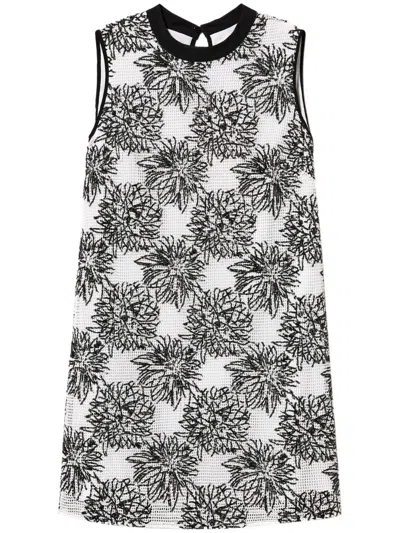 Twinset Sequin-embellished Mini Dress In White