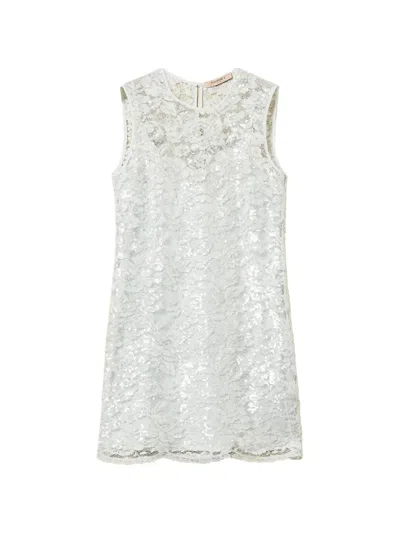 Twinset Sequin-embellished Mini Dress In White