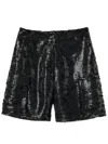 Twinset Sequin-embellished Shorts In Black