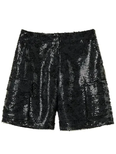 Twinset Sequin-embellished Shorts In Black