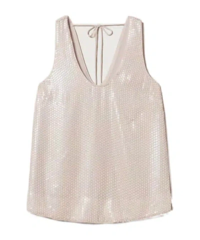 TWINSET SEQUIN-EMBELLISHED TANK TOP