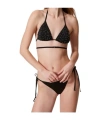 Twinset Haut De Maillot De Bain Triangle Avec Broderie In Black