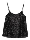 Twinset Sequin Fringe Top In Black