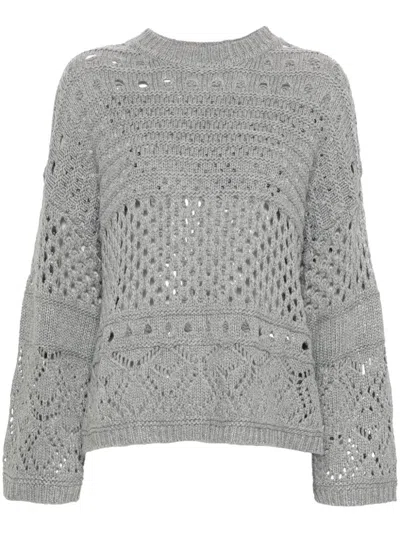Twinset Sequin Jumper In Gray
