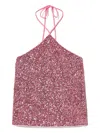 Twinset Sequined Halter Top In Multi