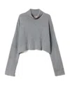 Twinset Sequined-stripes Roll-neck Jumper In Gray