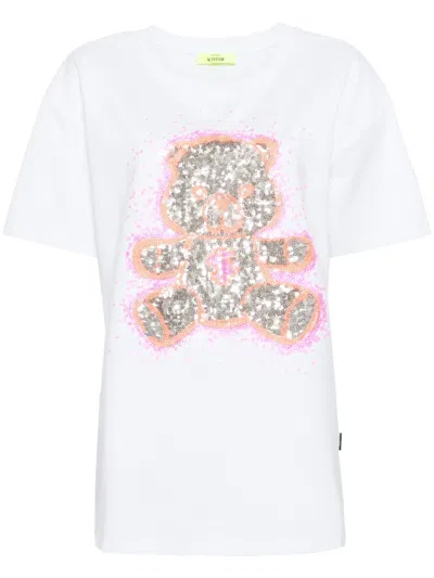 Twinset Sequined Teddy Bear T-shirt In White