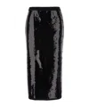 Twinset Black Midi Skirt With Sequins All-over