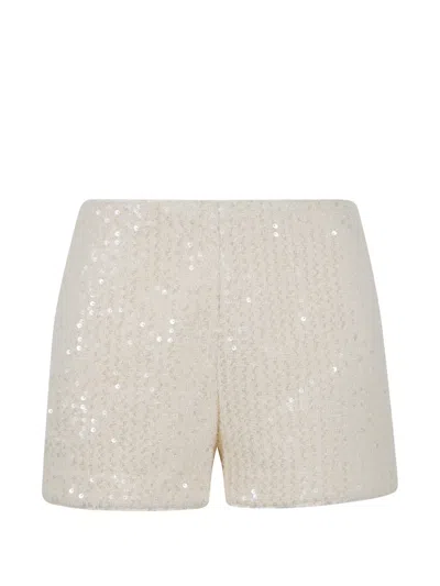 Twinset Logo Plaque Sequinned Shorts In Neutral