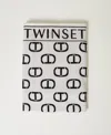 Twinset Serviette De Plage Avec Logo Oval T In White