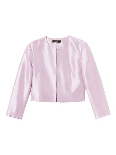 Twinset Shantung Cropped Jacket In Purple