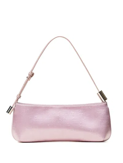 Twinset Shantung Metallic-effect Shoulder Bag In Purple