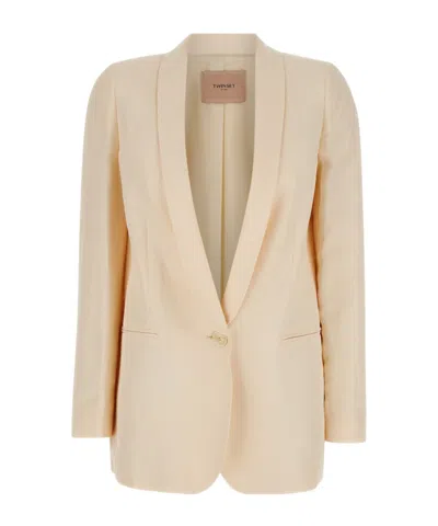 TWINSET TWINSET V-NECK SINGLE-BREASTED BLAZER